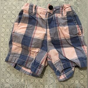 Pink and blue plaid shorts